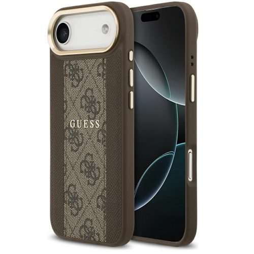 Guess 4G Stripe Apple iPhone Air (2025) MagSafe tok kameravédő kerettel, barna-arany