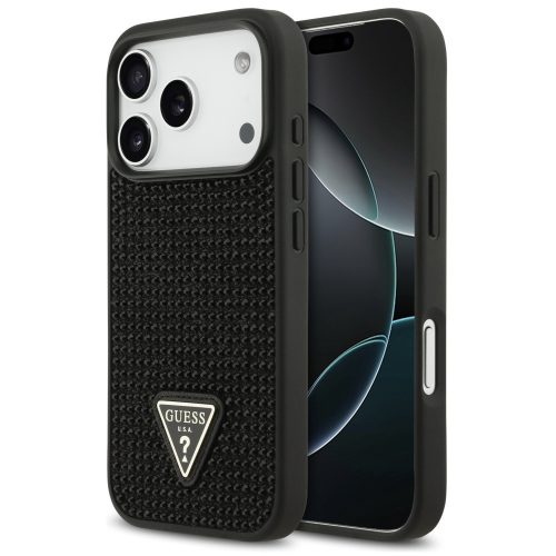 Guess Rhinestone Triangle Apple iPhone 17 Pro Max hátlap tok, fekete