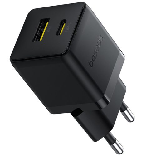 Baseus Palm 2in1 USB-C-USB-A hálózati gyorstöltő adapter, 30W, fekete