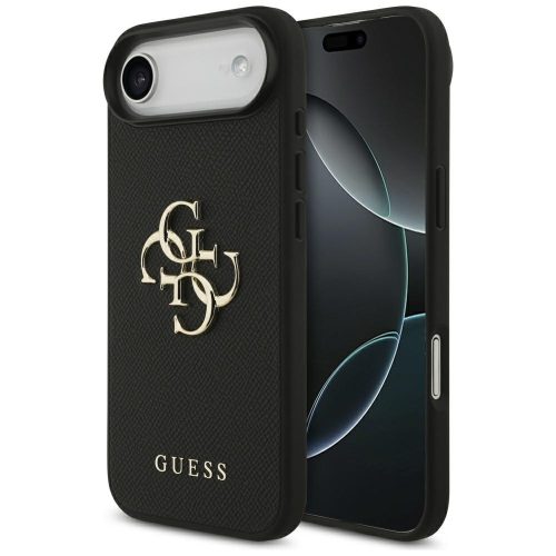 Guess Grained Big 4G & Classic Logo Apple iPhone Air (2025) hátlap tok, fekete