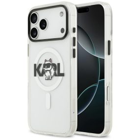   Karl Lagerfeld IML Karl Head Logo Apple iPhone 17 Pro MagSafe kompatibilis hátlap tok, átlátszó