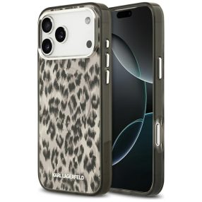   Karl Lagerfeld IML Leopard Pattern Apple iPhone 17 Pro Max MagSafe kompatibilis hátlap tok, leopárd minta, barna