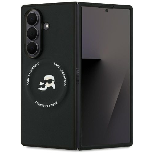 Karl Lagerfeld Karl&Choupette Logo Samsung Galaxy Z Fold 7 MagSafe kompatibilis hátlap tok, fekete