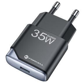   Forcell F-Energy GaN III B135101-E USB-C + USB-A töltő adapter,  PD, QC4.0, 3A, 35W, fekete