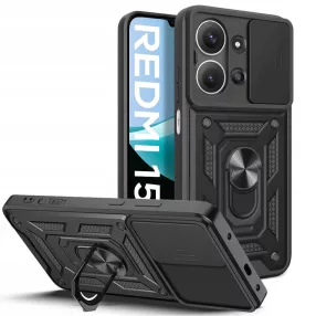   Tech-Protect Camshield Pro Xiaomi Redmi 15C 4G / 15C 5G strapabíró tok kameravédelemmel, kitámasztóval, fekete