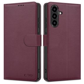   Tech-Protect Wallet Samsung Galaxy A17 flip / kinyitható tok kártyatartóval, bordó