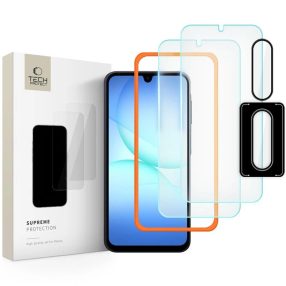   Tech-Protect Supreme Easy Set Samsung Galaxy A17 kijelzővédő üvegfólia felhelyező kerettel, átlátszó (3db)