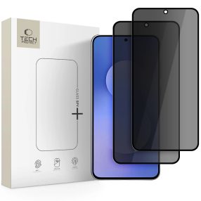   Tech-Protect GLASS SPY+ Privacy Samsung Galaxy S25 FE kijelzővédő üvegfólia, betekintésgátló, fekete (2db)