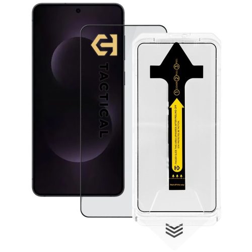 Tactical Impact Barrier Samsung Galaxy S25 Edge tempered glass kijelzővédő fólia felhelyező kerettel