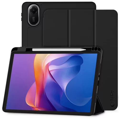 Tech-Protect SC Pen Xiaomi Redmi Pad 2 11" oldalra nyíló, kitámasztható mappa tok ceruza tartóval, fekete