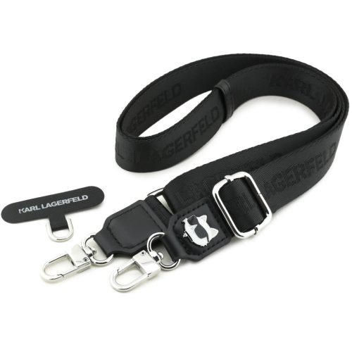 Karl Lagerfeld Universal Crossbody Strap Choupette Patch univerzális nyak / vállpánt, fekete