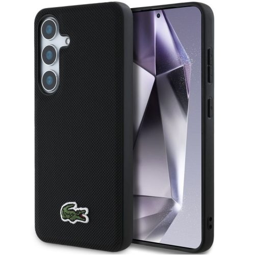 Lacoste Iconic Petit Pique Woven Logo Samsung Galaxy S25 MagSafe tok, fekete