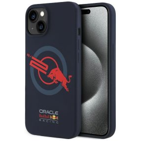  Red Bull Red Bull HC Silicone ORBR20 Logo Red Lining Apple iPhone 15 MagSafe tok, tengerészkék