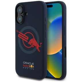   Red Bull Red Bull HC Silicone ORBR20 Logo Red Lining Apple iPhone 16 MagSafe tok, tengerészkék
