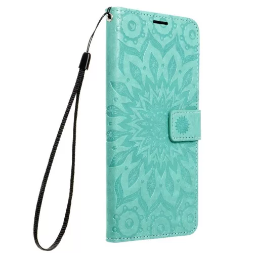 Mezzo Book Xiaomi Redmi 15 4G / 15 5G kinyitható tok kártyatartóval, mandala minta, zöld