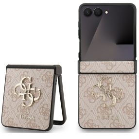   Guess PU 4G Metal Logo Samsung Galaxy Z Flip 7 hátlap tok, rózsaszín