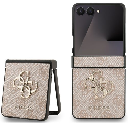 Guess PU 4G Metal Logo Samsung Galaxy Z Flip 7 hátlap tok, rózsaszín