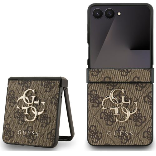 Guess PU 4G Metal Logo Samsung Galaxy Z Flip 7 hátlap tok, barna
