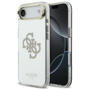   Guess PC/TPU Mirror 4G Glitter Logo Apple iPhone Air (2025) csillámos hátlap tok kameravédő peremmel, MagSafe, arany