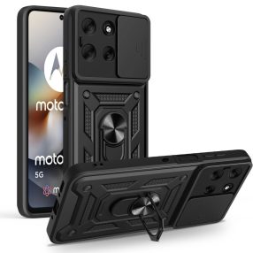   Tech-Protect Camshield Pro Motorola G56 strapabíró tok kameravédelemmel, kitámasztóval, fekete