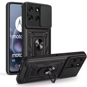   Tech-Protect Camshield Pro Motorola G86 strapabíró tok kameravédelemmel, kitámasztóval, fekete