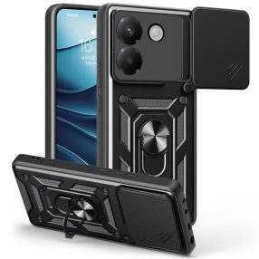   Tech-Protect Camshield Pro Poco M7 Pro strapabíró tok kameravédelemmel, kitámasztóval, fekete