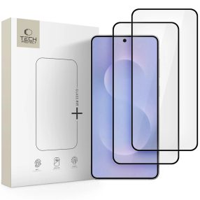   Tech-Protect Glass Fit+ Samsung Galaxy S25 Edge kijelzővédő üvegfólia, fekete (2db)