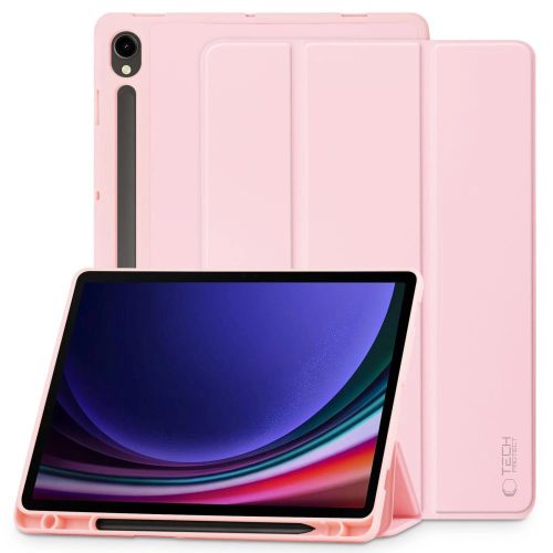 Tech-Protect Sc Pen Samsung Galaxy Tab S10 Lite / S10 FE / S9 FE / S9 oldalra nyíló, kitámasztható mappa tok ceruza tartóval, rózsaszín