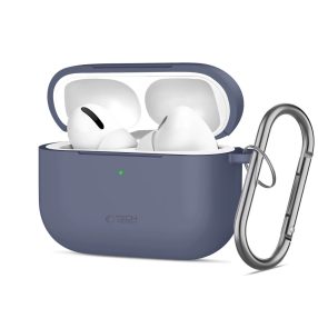   Tech-Protect AirPods Pro 3 szilikon tok, karabinerrel, világoskék