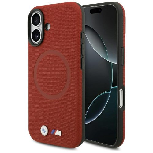 BMW M FW Metal Logo Apple iPhone 17 MagSafe hátlap tok, piros