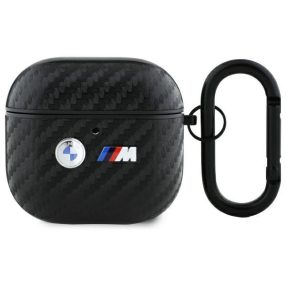   BMW Carbon Double Metal Logo AirPods 4 tok karabinerrel, fekete