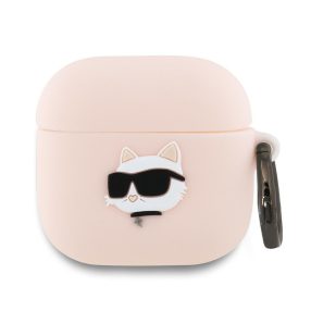   Karl Lagerfeld 3D Logo NFT Choupette Head Apple AirPods 4 szilikon tok, fekete