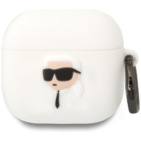   Karl Lagerfeld 3D Silicone NFT Apple AirPods 4 szilikon tok, fehér