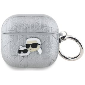   Karl Lagerfeld Monogram Karl & Choupette Head Apple AirPods 4 tok, ezüst