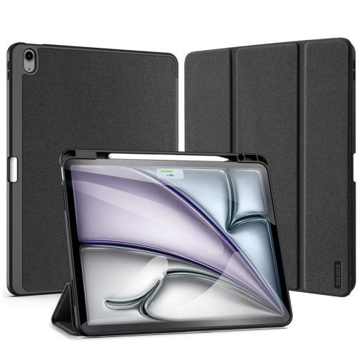 Dux Ducis Domo Apple iPad Air 13 (2024 / 2025) kihajtható tok pencil tartóval, fekete