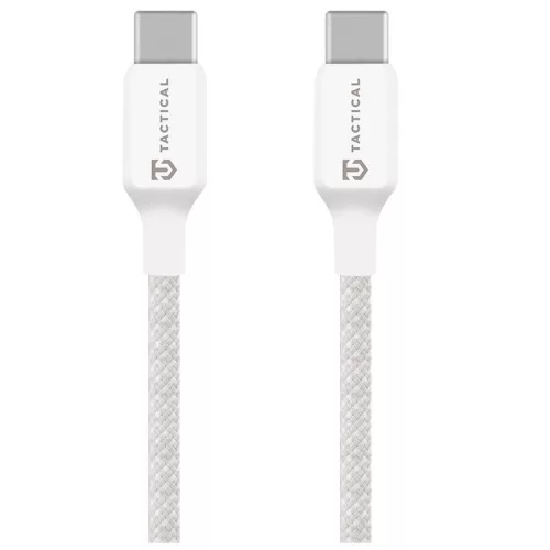 Tactical Stitch Thread USB-C-USB-C töltő- és adatkábel, szilikon, 2m, fehér