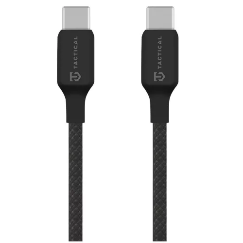 Tactical Stitch Thread USB-C-USB-C töltő- és adatkábel, szilikon, 2m, fekete