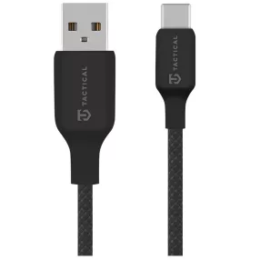   Tactical Stitch Thread USB-A-USB-C töltő- és adatkábel, szilikon, 2m, fekete