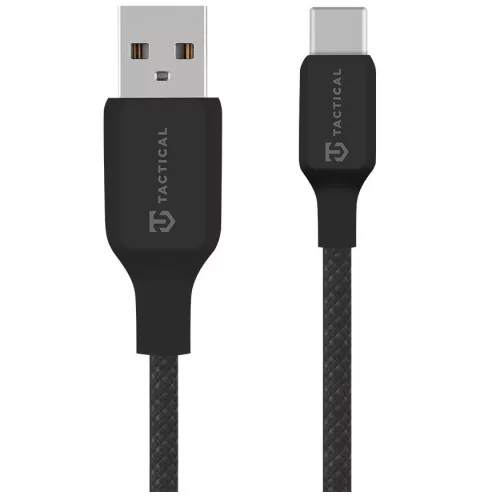 Tactical Stitch Thread USB-A-USB-C töltő- és adatkábel, szilikon, 2m, fekete