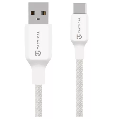 Tactical Stitch Thread USB-A-USB-C töltő- és adatkábel, szilikon, 1m, fehér