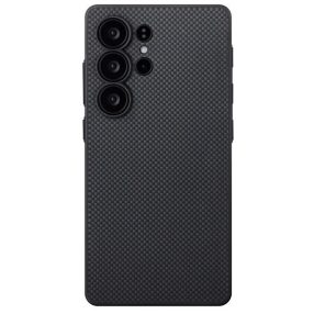   Pitaka PIN Button Samsung Galaxy S25 Ultra hátlap tok, Aramid, MagSafe, black/grey