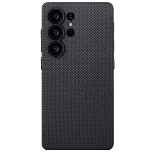 Pitaka PIN Button Samsung Galaxy S25 Ultra hátlap tok, Aramid, MagSafe, black/grey