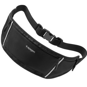   Spigen Dynamic Shield A710 univerzális vízállló övtáska futáshoz / sportoláshoz / túrázáshoz, fekete