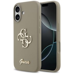   Guess Silicone Big 4G Script Apple iPhone 17 hátlap tok, barna