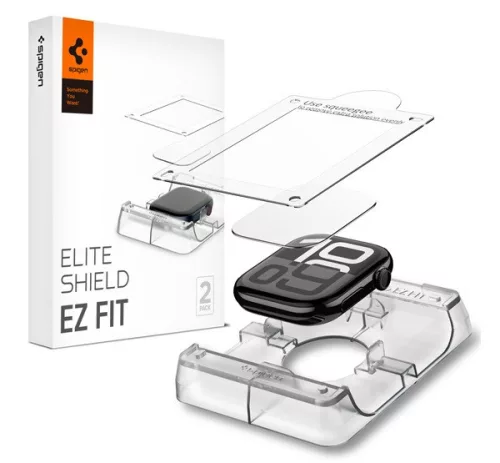 Spigen EliteShield EZ Fit Apple Watch 11 / Watch 10 42mm kijelzővédő fólia felhelyező kerettel (2db)