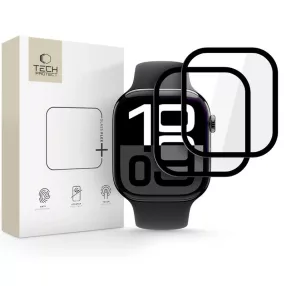   Tech-Protect Glass Flex+ Apple Watch 11 / Watch 10 46mm kijelzővédő fólia, fekete (2db)
