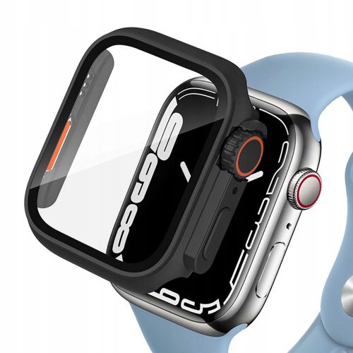 Tech-Protect Defense360 Apple Watch 4 / 5 / 6 / SE / SE2 / SE3 (44mm) ütésálló tok kijelzővédelemmel, fekete-narancs