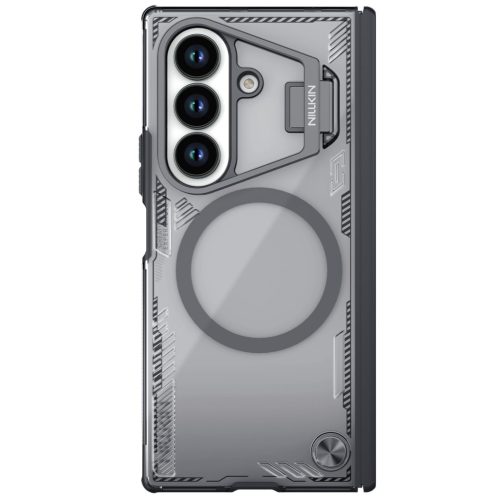 Nillkin Iceblade Prop Samsung Galaxy Z Fold 7 mágneses tok kitámasztóval, fekete-átlátszó