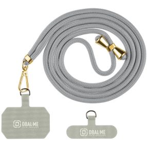   OBAL:ME NeckTag Allure Rope nyakba / vállra akasztható univerzális telefontartó, világos szürke