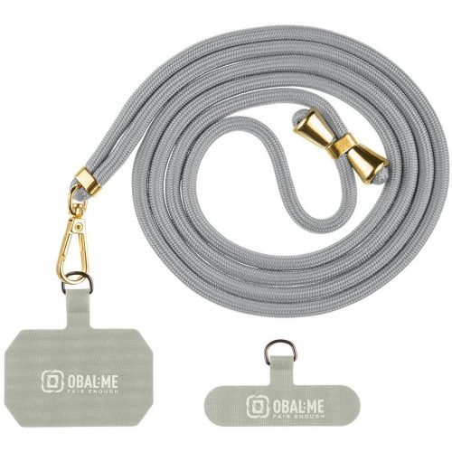 OBAL:ME NeckTag Allure Rope nyakba / vállra akasztható univerzális telefontartó, világos szürke